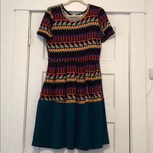 LuLaRoe Dipped Amelia Dress - Size Large